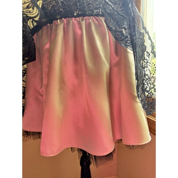 JESSICA McClintock Gunne Sax 90s Black Lace Tulle Drop Waist Strapless Dress 7/8 - Picture 9 of 10